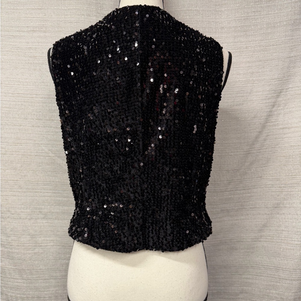 Zara Sparkling Black Sleeveless Top - Picture 2 of 4